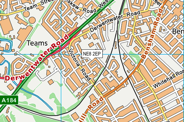 NE8 2EP map - OS VectorMap District (Ordnance Survey)