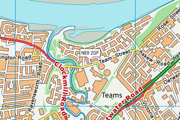 NE8 2GF map - OS VectorMap District (Ordnance Survey)