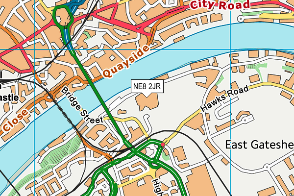 NE8 2JR map - OS VectorMap District (Ordnance Survey) NE8 2JR map - OS VectorMap District (Ordnance Survey)