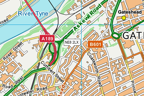 NE8 2LX map - OS VectorMap District (Ordnance Survey) NE8 2LX map - OS VectorMap District (Ordnance Survey)