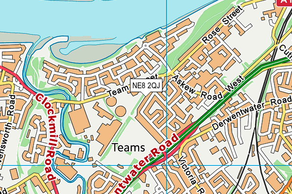 NE8 2QJ map - OS VectorMap District (Ordnance Survey) NE8 2QJ map - OS VectorMap District (Ordnance Survey)