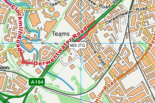NE8 2TQ map - OS VectorMap District (Ordnance Survey)