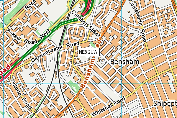 NE8 2UW map - OS VectorMap District (Ordnance Survey) NE8 2UW map - OS VectorMap District (Ordnance Survey)