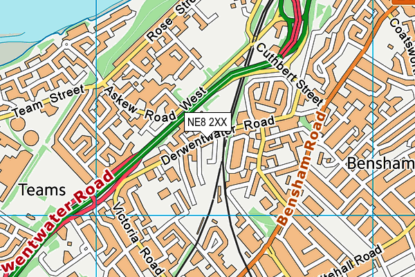 NE8 2XX map - OS VectorMap District (Ordnance Survey) NE8 2XX map - OS VectorMap District (Ordnance Survey)