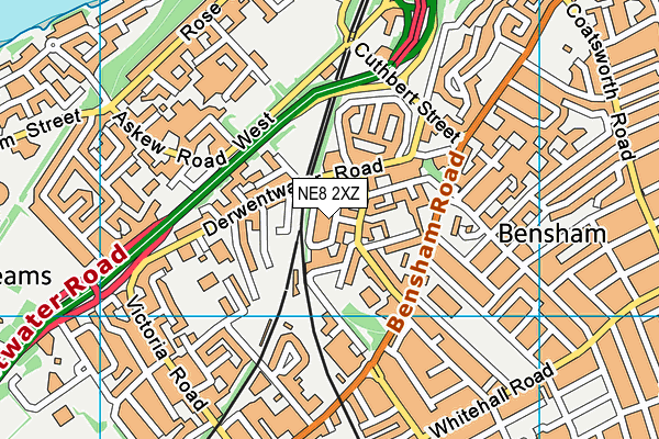 NE8 2XZ map - OS VectorMap District (Ordnance Survey) NE8 2XZ map - OS VectorMap District (Ordnance Survey)