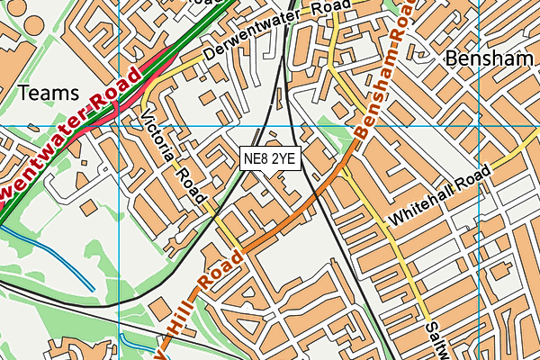NE8 2YE map - OS VectorMap District (Ordnance Survey) NE8 2YE map - OS VectorMap District (Ordnance Survey)