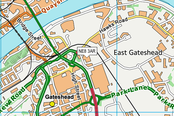 NE8 3AR map - OS VectorMap District (Ordnance Survey) NE8 3AR map - OS VectorMap District (Ordnance Survey)