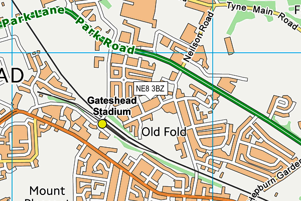 NE8 3BZ map - OS VectorMap District (Ordnance Survey) NE8 3BZ map - OS VectorMap District (Ordnance Survey)