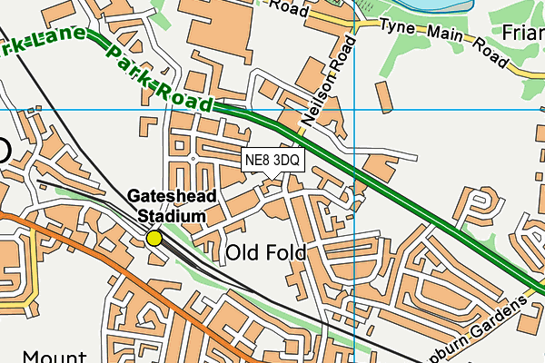 NE8 3DQ map - OS VectorMap District (Ordnance Survey) NE8 3DQ map - OS VectorMap District (Ordnance Survey)