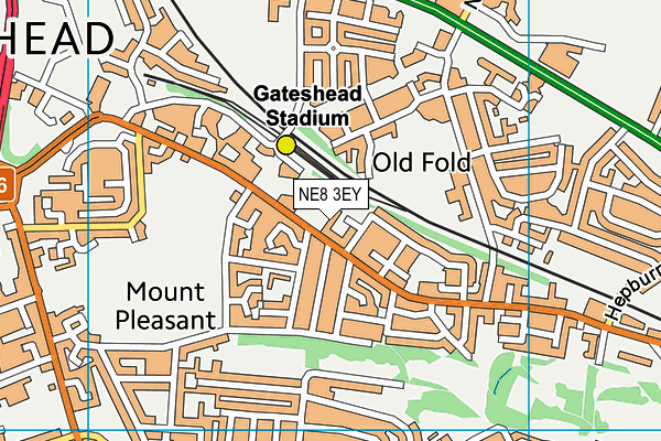 NE8 3EY map - OS VectorMap District (Ordnance Survey) NE8 3EY map - OS VectorMap District (Ordnance Survey)