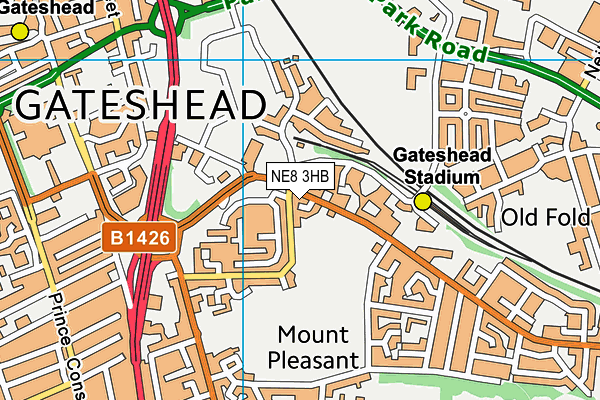 NE8 3HB map - OS VectorMap District (Ordnance Survey) NE8 3HB map - OS VectorMap District (Ordnance Survey)