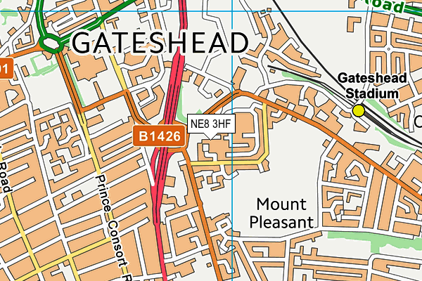 NE8 3HF map - OS VectorMap District (Ordnance Survey) NE8 3HF map - OS VectorMap District (Ordnance Survey)