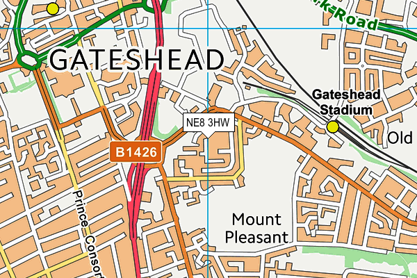 NE8 3HW map - OS VectorMap District (Ordnance Survey) NE8 3HW map - OS VectorMap District (Ordnance Survey)