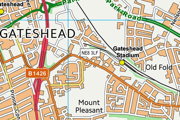NE8 3LF map - OS VectorMap District (Ordnance Survey) NE8 3LF map - OS VectorMap District (Ordnance Survey)