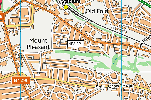 NE8 3PJ map - OS VectorMap District (Ordnance Survey)