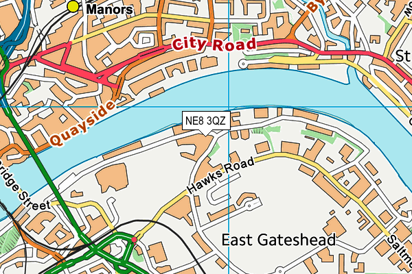 NE8 3QZ map - OS VectorMap District (Ordnance Survey)