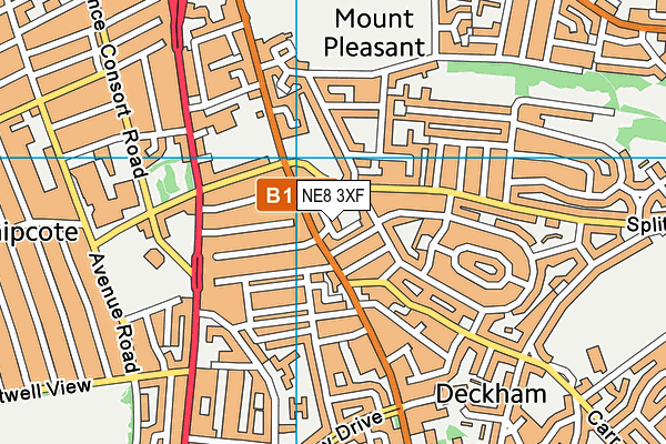 NE8 3XF map - OS VectorMap District (Ordnance Survey) NE8 3XF map - OS VectorMap District (Ordnance Survey)