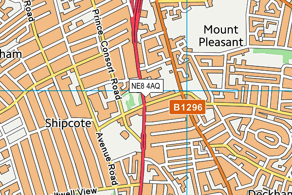 NE8 4AQ map - OS VectorMap District (Ordnance Survey) NE8 4AQ map - OS VectorMap District (Ordnance Survey)