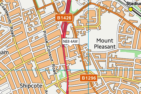 NE8 4AW map - OS VectorMap District (Ordnance Survey) NE8 4AW map - OS VectorMap District (Ordnance Survey)