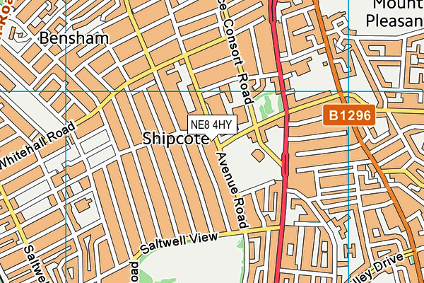 NE8 4HY map - OS VectorMap District (Ordnance Survey)