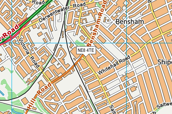 NE8 4TE map - OS VectorMap District (Ordnance Survey) NE8 4TE map - OS VectorMap District (Ordnance Survey)