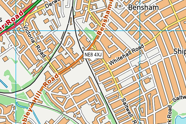 NE8 4XJ map - OS VectorMap District (Ordnance Survey) NE8 4XJ map - OS VectorMap District (Ordnance Survey)