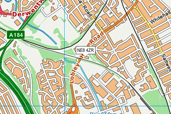 NE8 4ZR map - OS VectorMap District (Ordnance Survey) NE8 4ZR map - OS VectorMap District (Ordnance Survey)