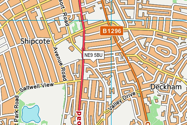 NE9 5BU map - OS VectorMap District (Ordnance Survey) NE9 5BU map - OS VectorMap District (Ordnance Survey)