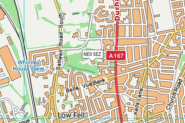 NE9 5EZ map - OS VectorMap District (Ordnance Survey)