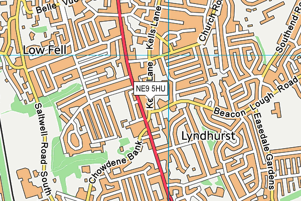 NE9 5HU map - OS VectorMap District (Ordnance Survey) NE9 5HU map - OS VectorMap District (Ordnance Survey)