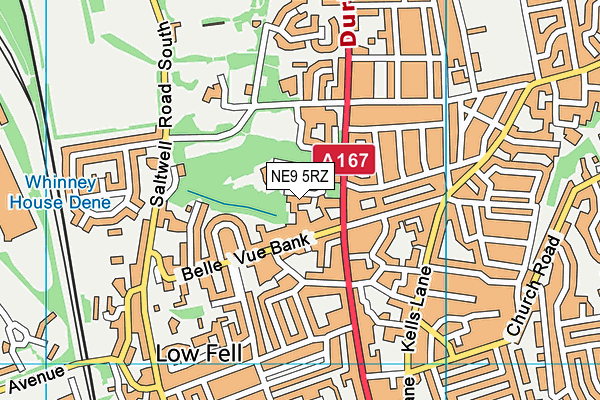 NE9 5RZ map - OS VectorMap District (Ordnance Survey) NE9 5RZ map - OS VectorMap District (Ordnance Survey)