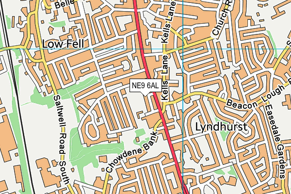 NE9 6AL map - OS VectorMap District (Ordnance Survey) NE9 6AL map - OS VectorMap District (Ordnance Survey)