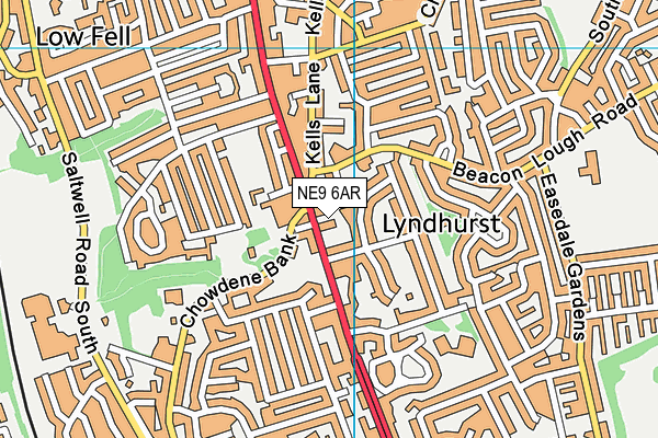 NE9 6AR map - OS VectorMap District (Ordnance Survey) NE9 6AR map - OS VectorMap District (Ordnance Survey)
