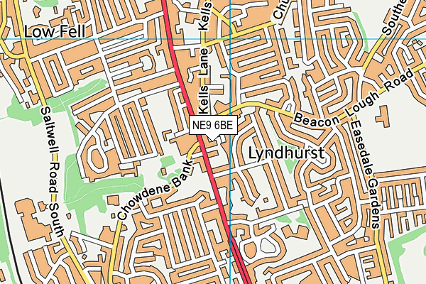 NE9 6BE map - OS VectorMap District (Ordnance Survey) NE9 6BE map - OS VectorMap District (Ordnance Survey)