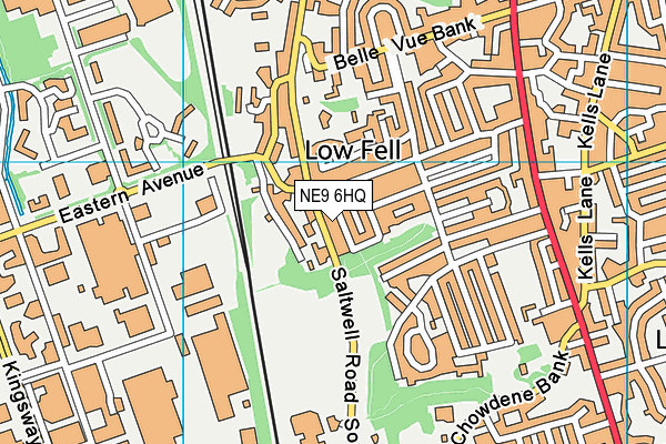 NE9 6HQ map - OS VectorMap District (Ordnance Survey)