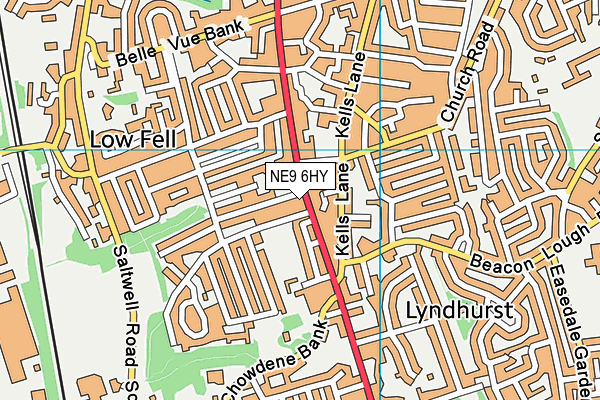 NE9 6HY map - OS VectorMap District (Ordnance Survey) NE9 6HY map - OS VectorMap District (Ordnance Survey)
