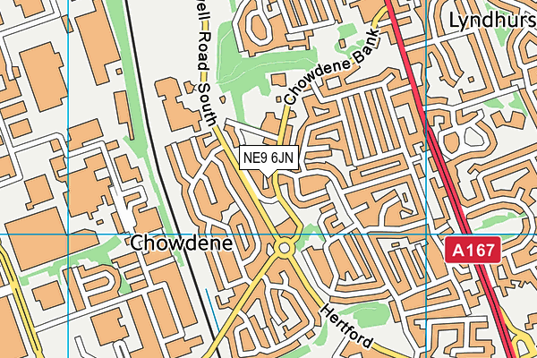 NE9 6JN map - OS VectorMap District (Ordnance Survey) NE9 6JN map - OS VectorMap District (Ordnance Survey)