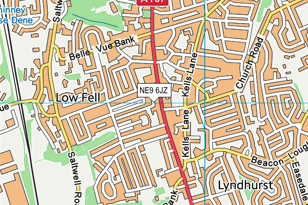 NE9 6JZ map - OS VectorMap District (Ordnance Survey) NE9 6JZ map - OS VectorMap District (Ordnance Survey)