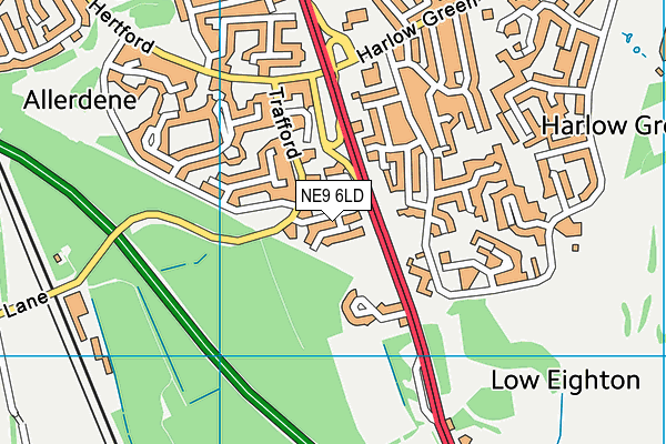 NE9 6LD map - OS VectorMap District (Ordnance Survey) NE9 6LD map - OS VectorMap District (Ordnance Survey)