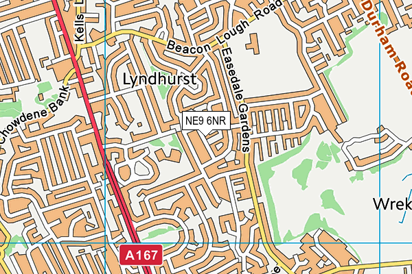 NE9 6NR map - OS VectorMap District (Ordnance Survey)