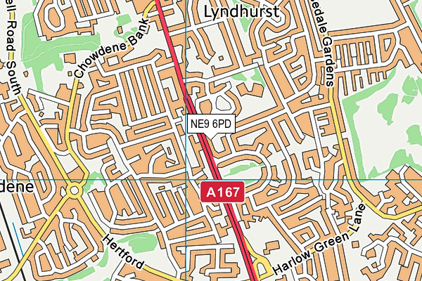 NE9 6PD map - OS VectorMap District (Ordnance Survey) NE9 6PD map - OS VectorMap District (Ordnance Survey)