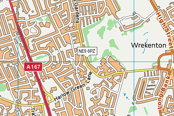 NE9 6PZ map - OS VectorMap District (Ordnance Survey)