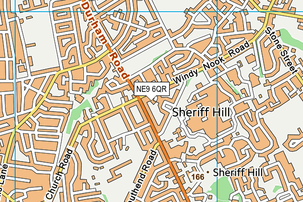 NE9 6QR map - OS VectorMap District (Ordnance Survey)