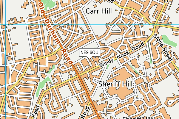 NE9 6QU map - OS VectorMap District (Ordnance Survey)