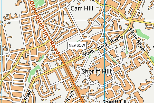 NE9 6QW map - OS VectorMap District (Ordnance Survey) NE9 6QW map - OS VectorMap District (Ordnance Survey)
