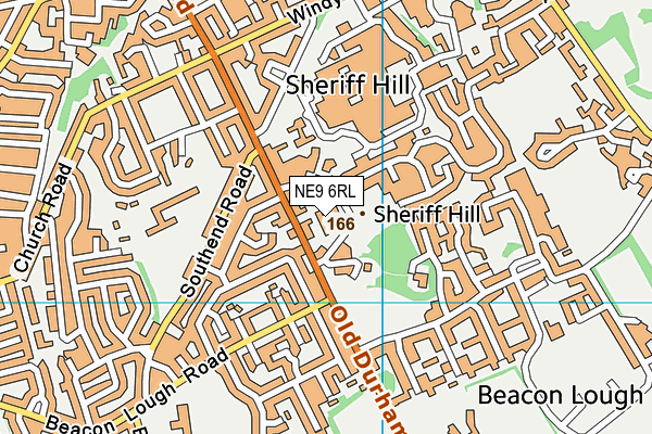NE9 6RL map - OS VectorMap District (Ordnance Survey)