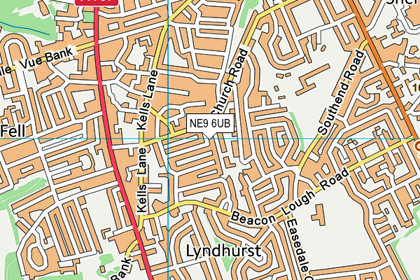 NE9 6UB map - OS VectorMap District (Ordnance Survey) NE9 6UB map - OS VectorMap District (Ordnance Survey)