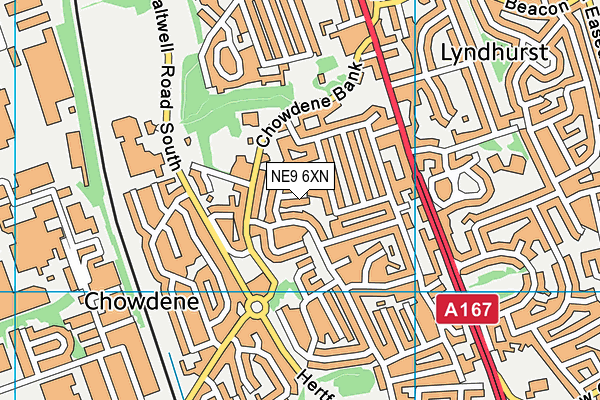 NE9 6XN map - OS VectorMap District (Ordnance Survey) NE9 6XN map - OS VectorMap District (Ordnance Survey)