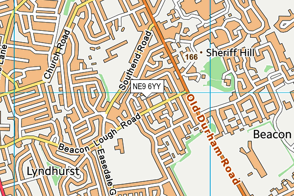 NE9 6YY map - OS VectorMap District (Ordnance Survey) NE9 6YY map - OS VectorMap District (Ordnance Survey)