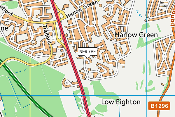 NE9 7BF map - OS VectorMap District (Ordnance Survey) NE9 7BF map - OS VectorMap District (Ordnance Survey)